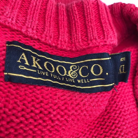 AKOO & CO No.21 Live full Live well embroidered Climber Fox red Men's sweater - Picture 16 of 16
